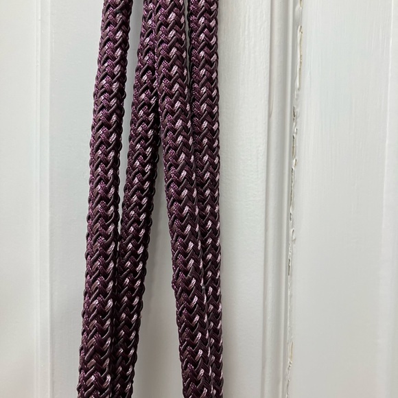 Pair of fringe curtain tie-backs. Silk. Plum color.  NEVER USED. - Picture 6 of 7